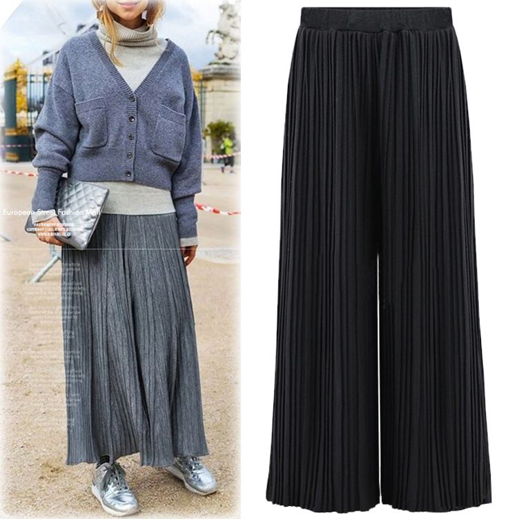 high waisted wide leg slacks