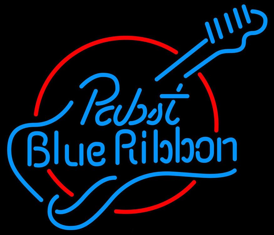 New Pabst Blue Ribbon Guitar Light Lamp Bar Wall Decor Beer Neon Sign 17"x14" 