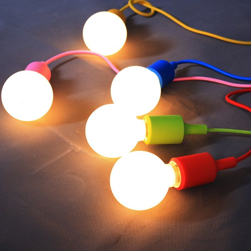Modern Pendant Lights Diy Lighting Multi Color Silicone E27 Bulb Modern Pendant Lights Diy Lighting Multi Color Silicone E27 Bulb Holder Lamps Home Decoration Fabric Cable Light Shade Large Ceiling From