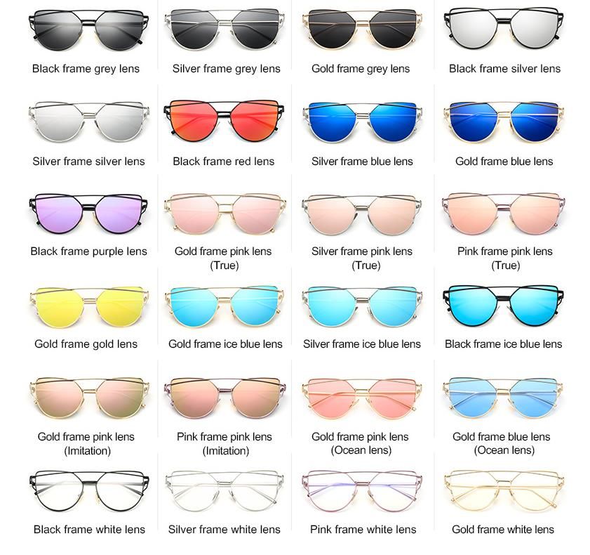 Hot Popular Multi Colors Fashion Sunglasses For Women Men Flat Lens ...