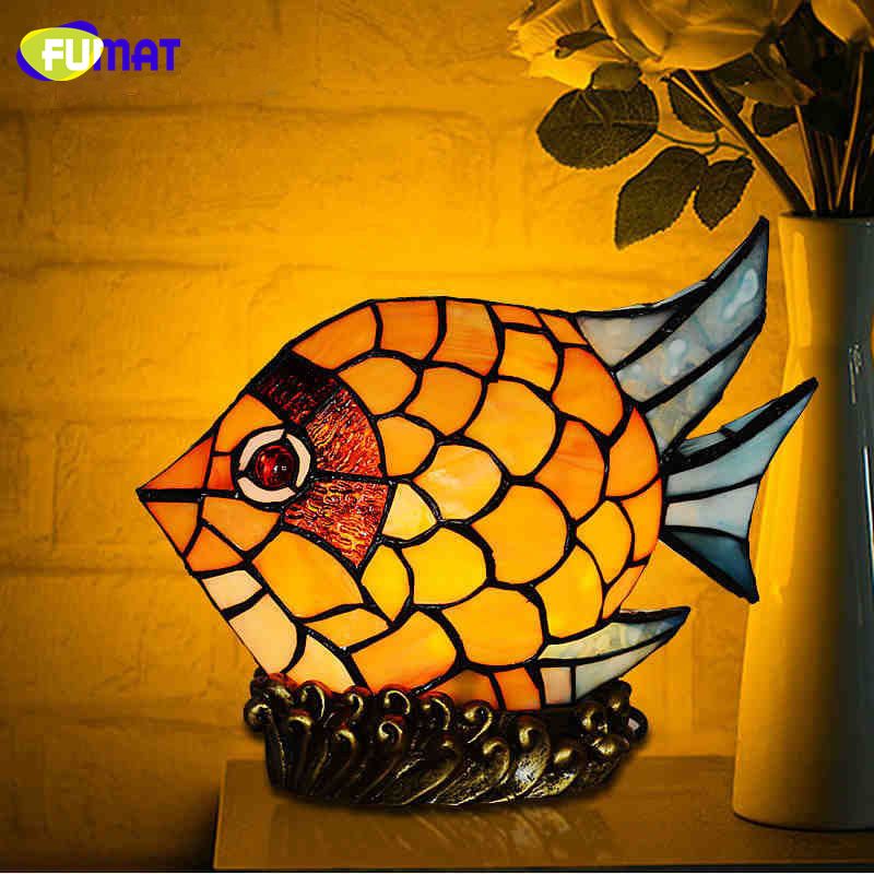 2018 Fumat Stained Glass Fish Lamp Creative Gfit Colorful Led Table 2018 Fumat Stained Glass Fish Lamp Creative Gfit Colorful Led Table Home Decor Living Room Office Light Fixtures Kids Lamps From Goodsoft
