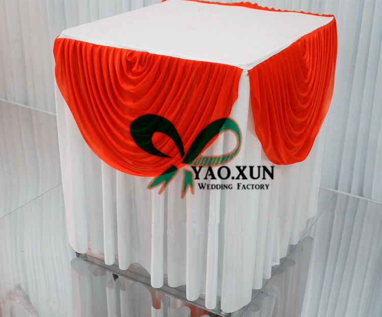 Round Or Sqaure White And Red Color Ice Silk Table Cloth Wedding Round Or Sqaure White And Red Color Ice Silk Table Cloth Wedding Cake Cover Skirt With 60 0 Piece On