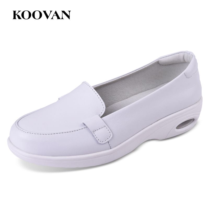 Koovan Women Nurse Little White Shoe Flat 2018 Spring Autumn New Koovan Women Nurse Little White Shoe Flat 2018 Spring Autumn New Real Leather Breathable Lady Slipper W451 Skechers Shoes Mens Dress From