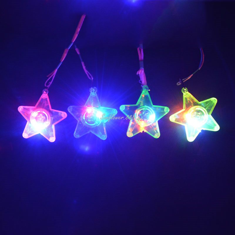 2019 LED Light Up Flashing Star Necklace Rave Party Favors Kids Children Wedding Halloween