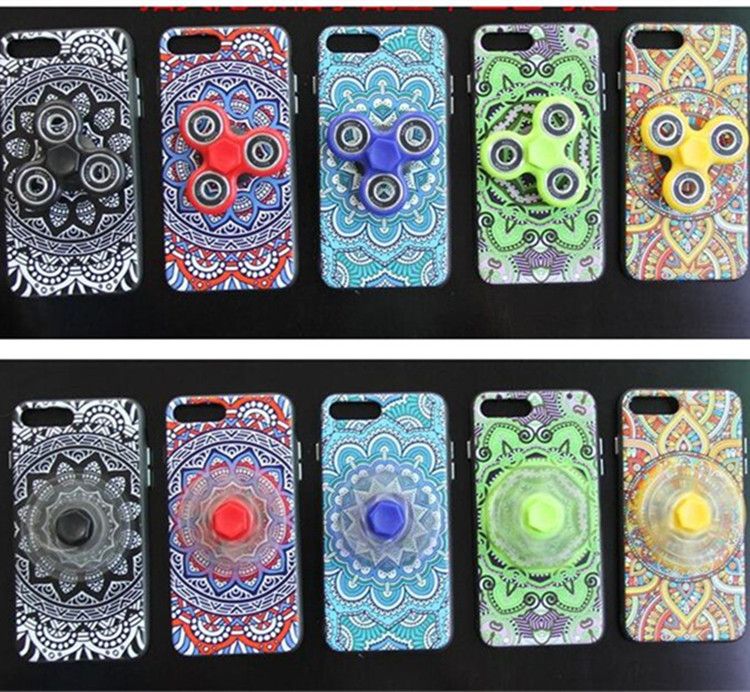 Fidget Spinner Phone Case Hard PC Madala Flower Cases Cover With