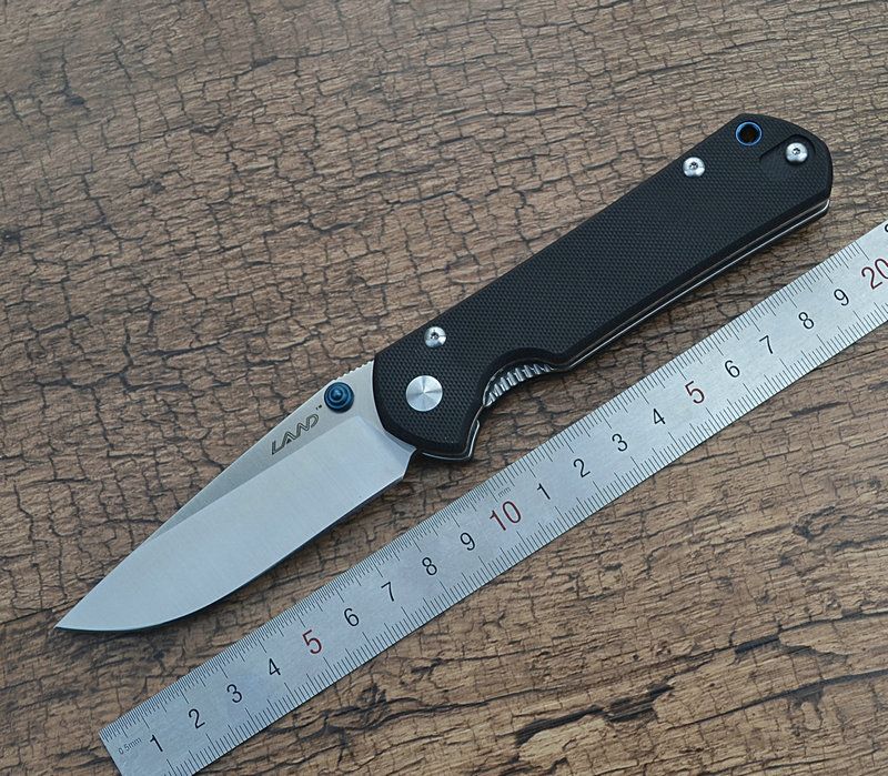 Sanrenmu Land 910 Plus Pocket EDC Folding Knife 12C27 Blade Black G10