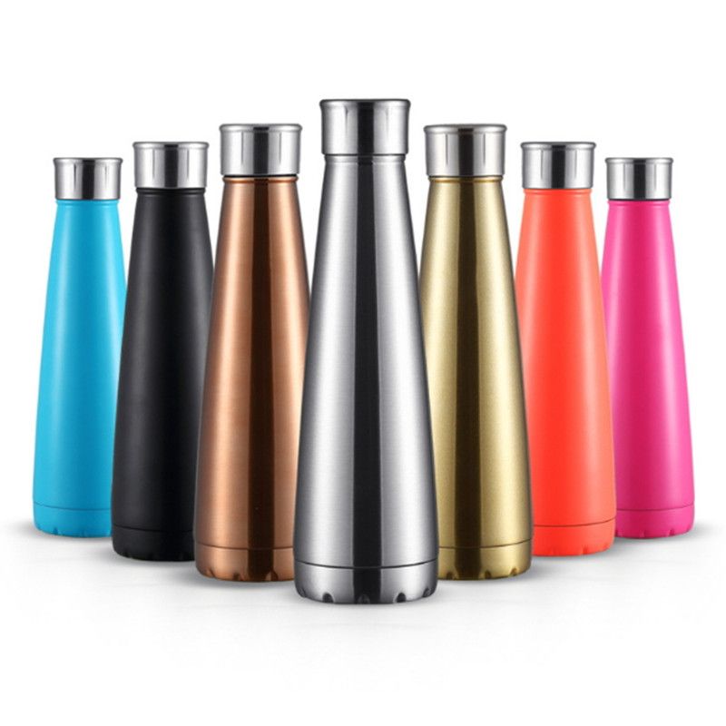 water bottle vacuum cup coke bottle cola shaped insulated double