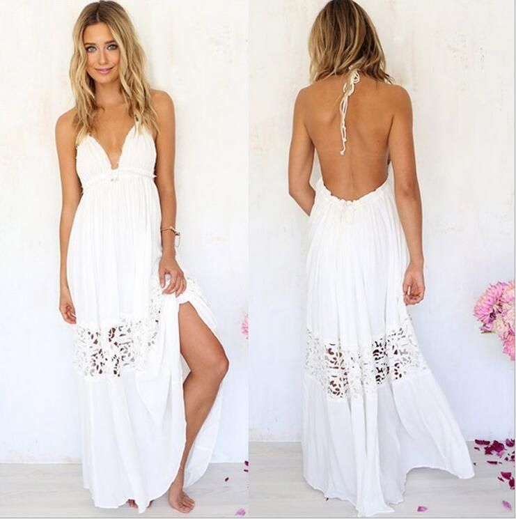 Spaghetti Strap White Dress