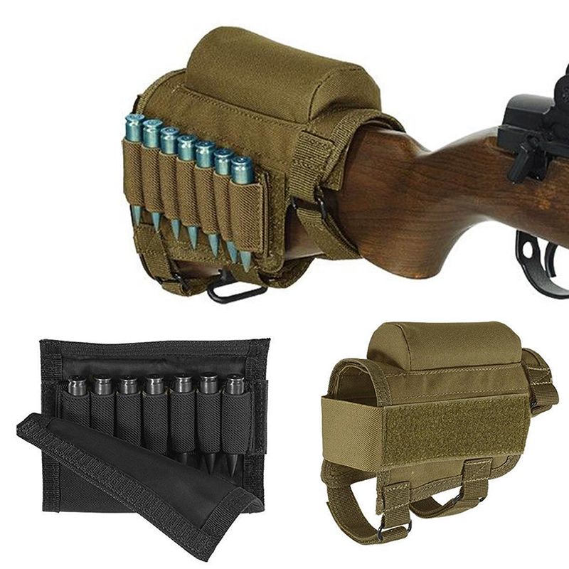 Tactical Nylon Ammo Buttstock Shell Holder Cheek Rest Case Pouch