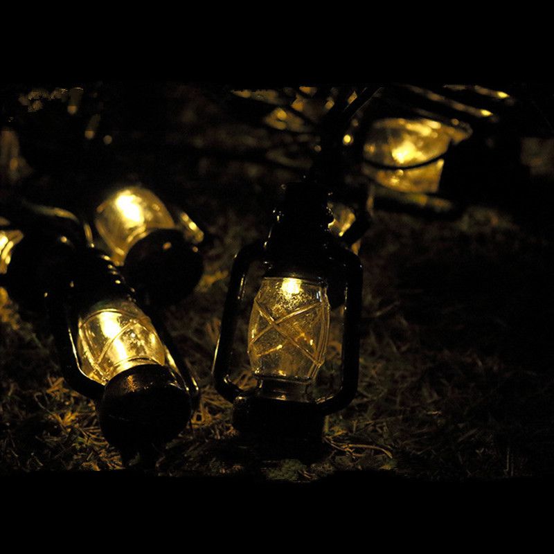 Novelty Solar Powered Led String Lights 10 Black Lanterns On 4m Long Novelty Solar Powered Led String Lights 10 Black Lanterns On 4m Long Waterproof Green Cable Light For Gardenwarm White
