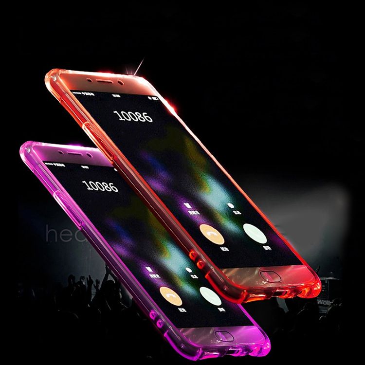 TPU PC LED Flash Light Up Phone Case For Iphone X/7p/8P 7G/8G/6P/6G