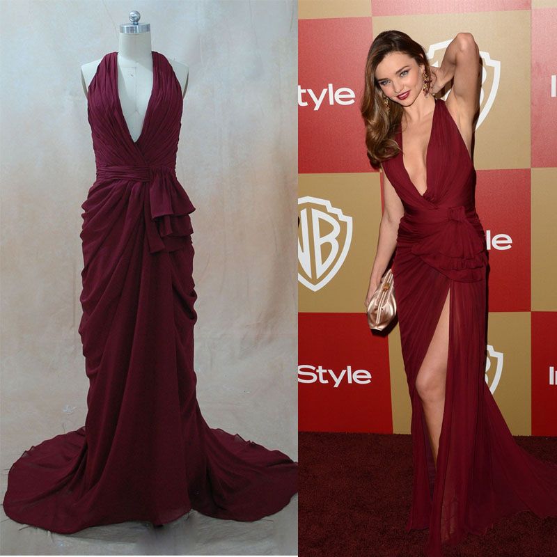 Celebrity Prom Dresses V-Neck