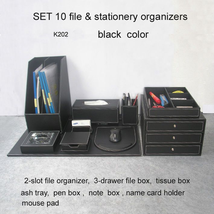 2019 Whole Set Wood Leather Office Desk File Stationery 2019 Whole Set Wood Leather Office Desk File Stationery Accessories Organizer Pen Holder Desktop Cabinet Drawer Writing Board K202a From Isaaco