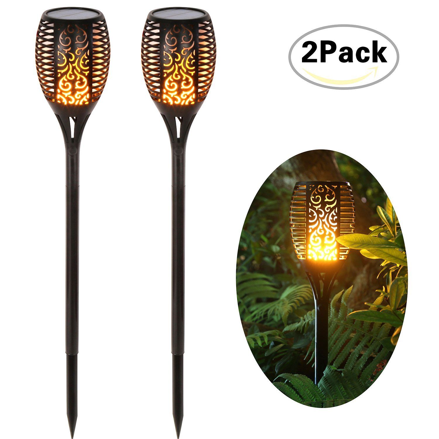 2018 2017 Waterproof Portable Solar Lights Dancing Flames Led