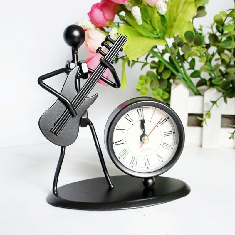 Best Whole Metal Craft Desk Clock Man Play Guitar Roman Numbers Best Whole Metal Craft Desk Clock Man Play Guitar Roman Numbers Timer Office Ornaments Business Father Boy S Birthday Gift Under 20 31