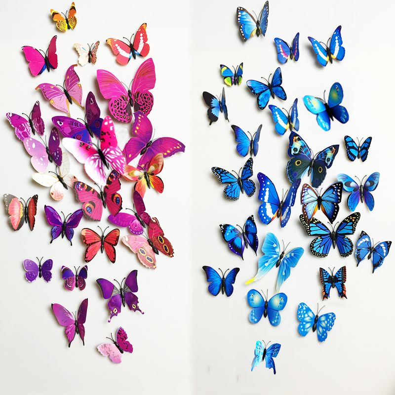 PVC 3d Butterfly Wall Decor Cute Butterflies Wall Stickers Art Decals