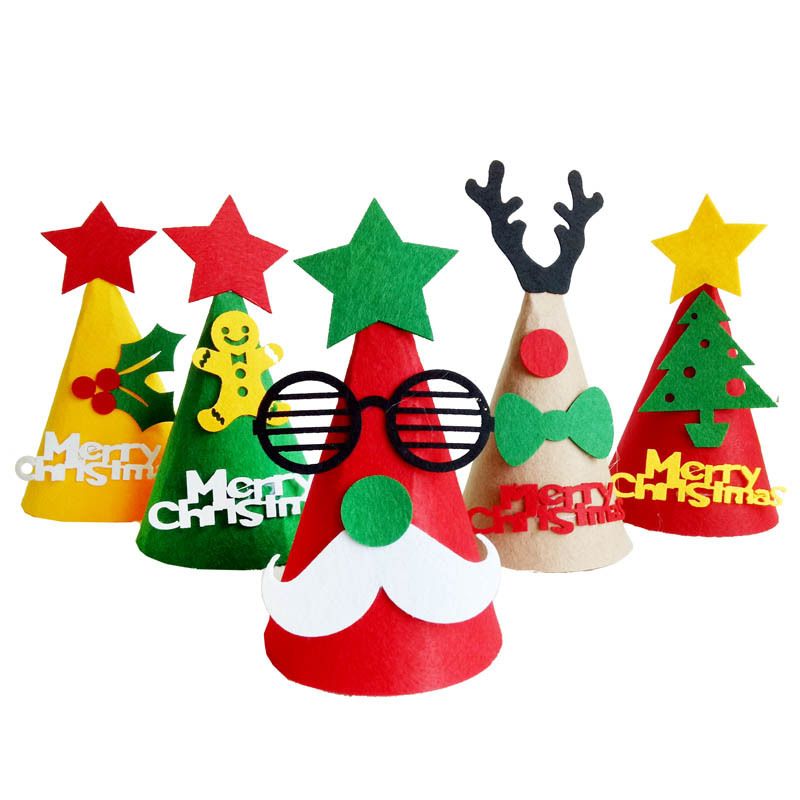 2017 christmas santa claus hat caps decorations festival clear christmas balls for crafts