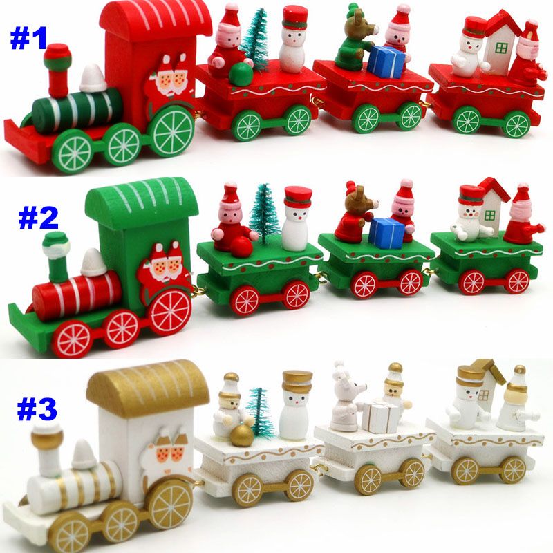wooden christmas train