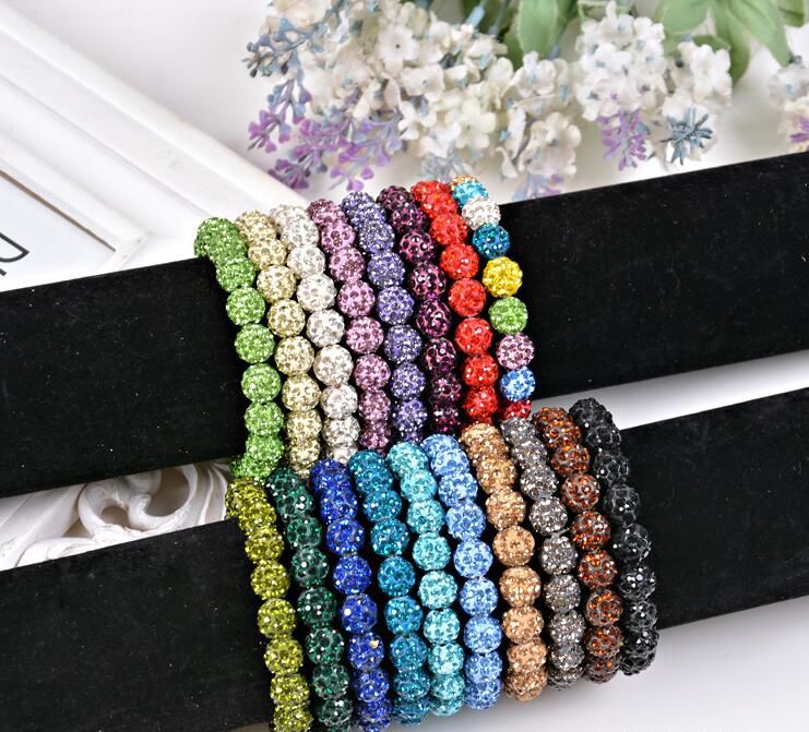 Good A++ Fashion 20 crystal diamond ball bracelet beads diy handmade jewelry FB292 a Charm Bracelets