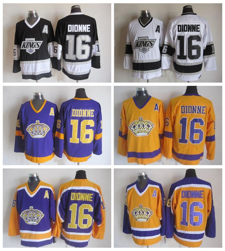 2020 Vintage Los Angeles Kings Marcel Dionne Hockey Jersey Yellow