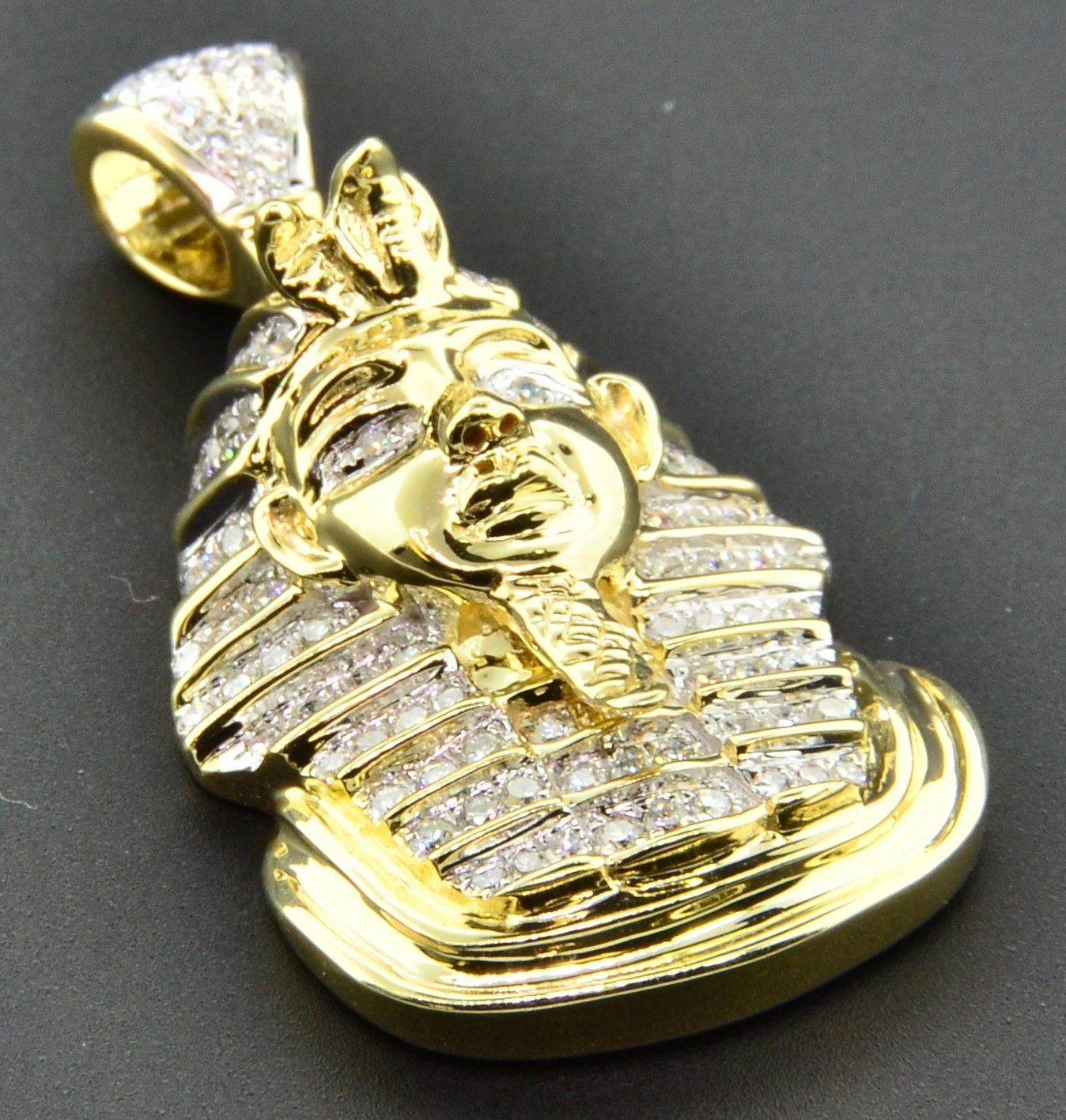 Whole Diamond Mini Egyptian Pharaoh King Tut Pendant 0 82 Ct Whole Diamond Mini Egyptian Pharaoh King Tut Pendant 0 82 Ct 10k Yellow Gold Charm Necklaces Mens From Laoma863