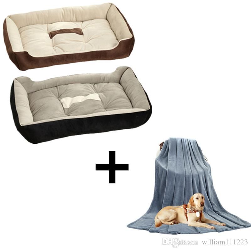 2019 45x30cm Pets Beds+70x100cm Grey Pets Blanket Summer Dogs Cushion