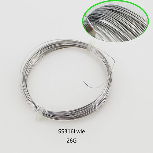 26 GAUGE AWG PREMIUM STAINLESS STEEL SS316L WIRE RBA DEPOT 50FT 