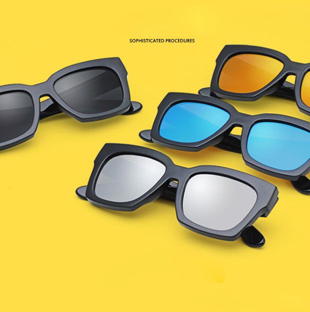 Korean Trend Of The V Brand Sunglasses Large Bright Color Coated