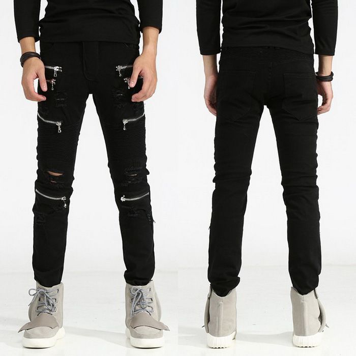 black biker jeans