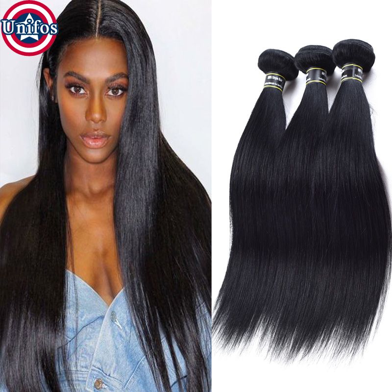 Unprocessed Peruvian Straight Virgin Hair Natural Black Peruvian