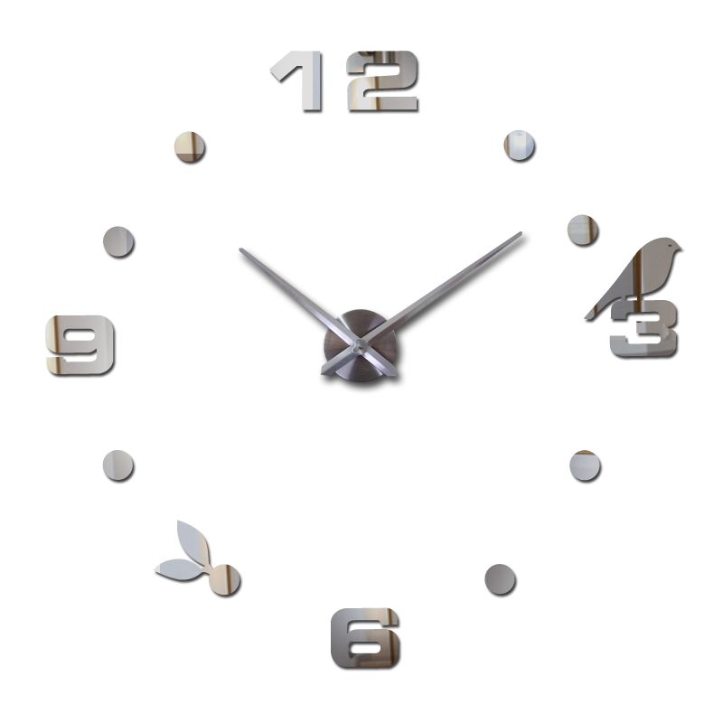 wholesale 2016 new hot quartz sale quiet wall clock interesting 3d diy home decor clocks birds number art stickers single wall clocks for kitchen modern