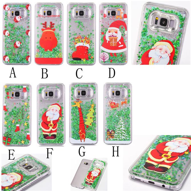 glitter moving stars quicksand christmas shining phone case for