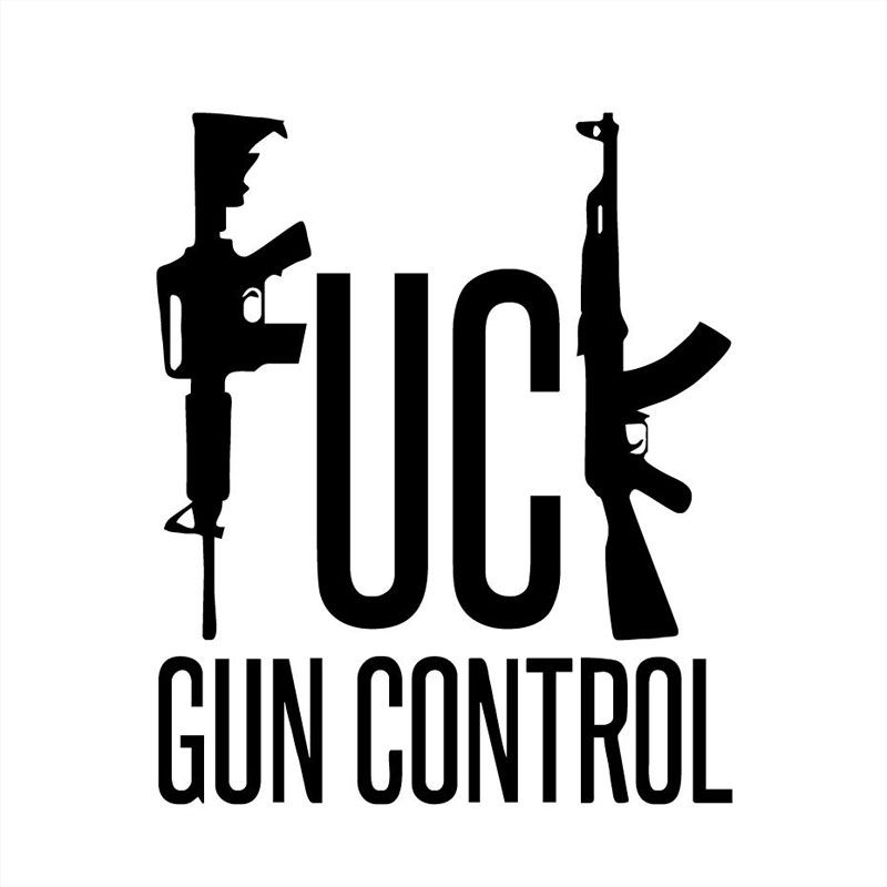 2019 13CM*15.7CM Gun Control Vinyl Car Truck Sticker Bumper Funny Guns