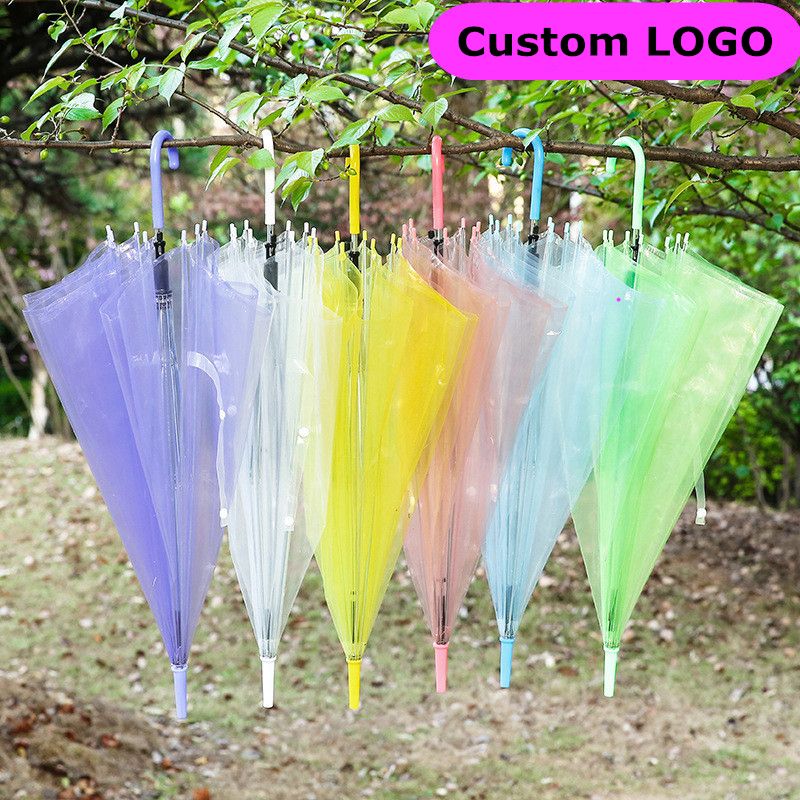 Summer Transparent Clear Umbrella Dance Performance Long Handle