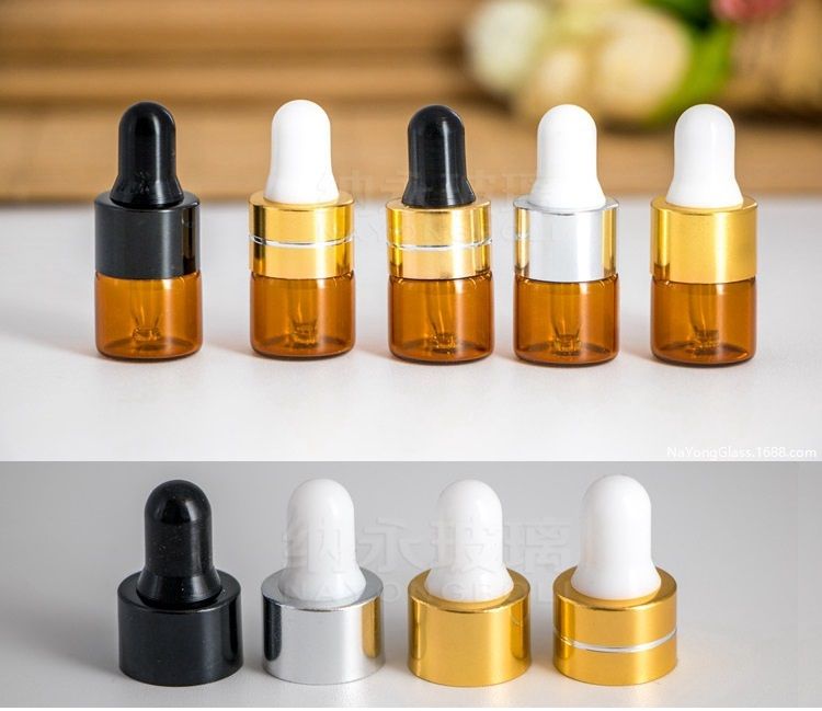 2019 Amber Dropper Bottle 1ml 2ml 3ml Mini Glass Bottle Essential Oil
