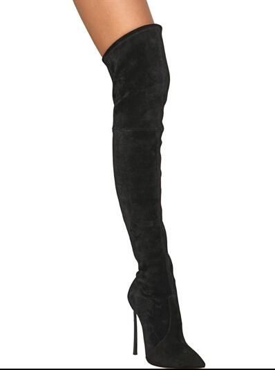 long black leather ladies boots