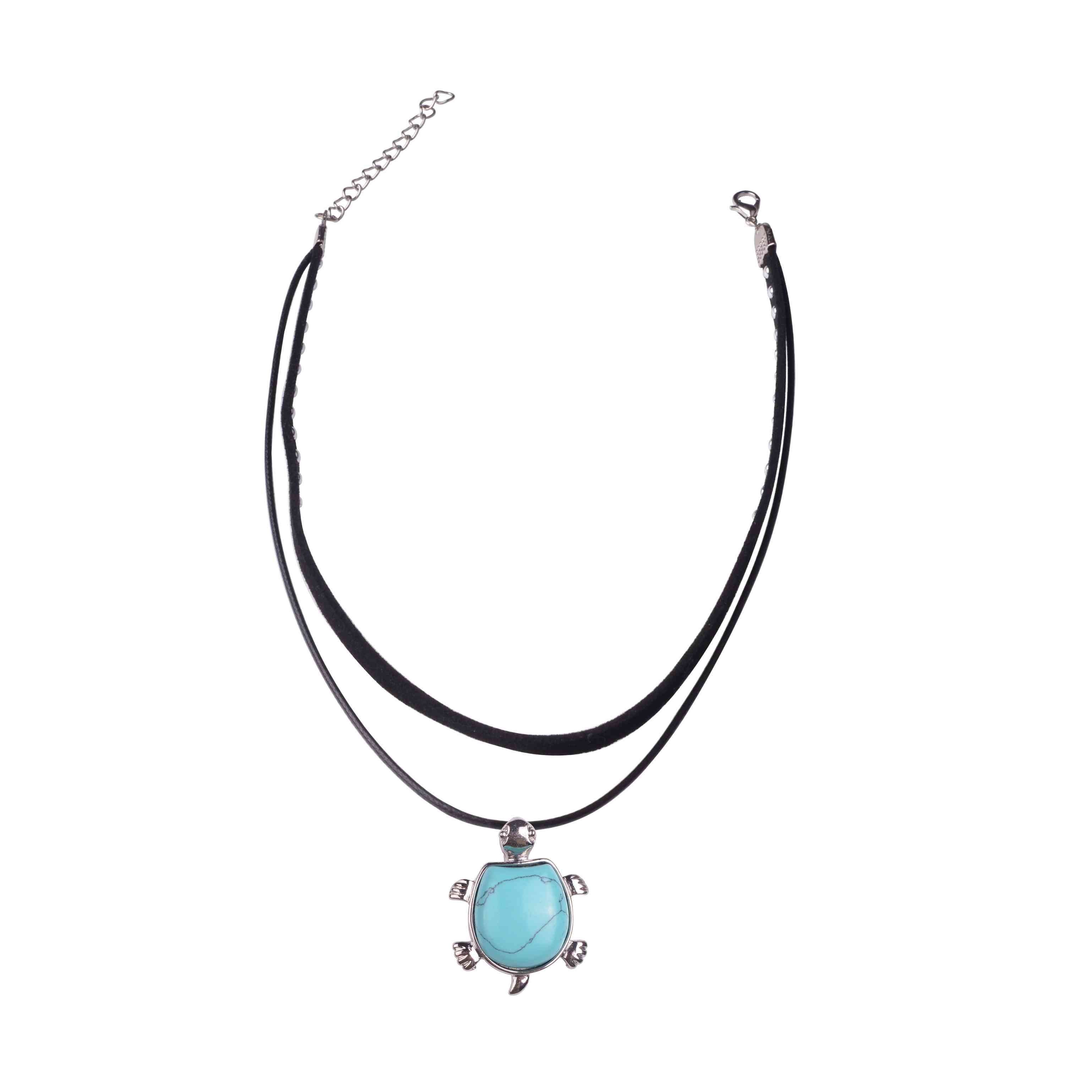 Whole Zhepin Stone Pendant Turtle Silver Necklace For Women Mens Whole Zhepin Stone Pendant Turtle Silver Necklace For Women Mens Gifts Crystal Healing Gemstone Turquoise Long Necklaces From