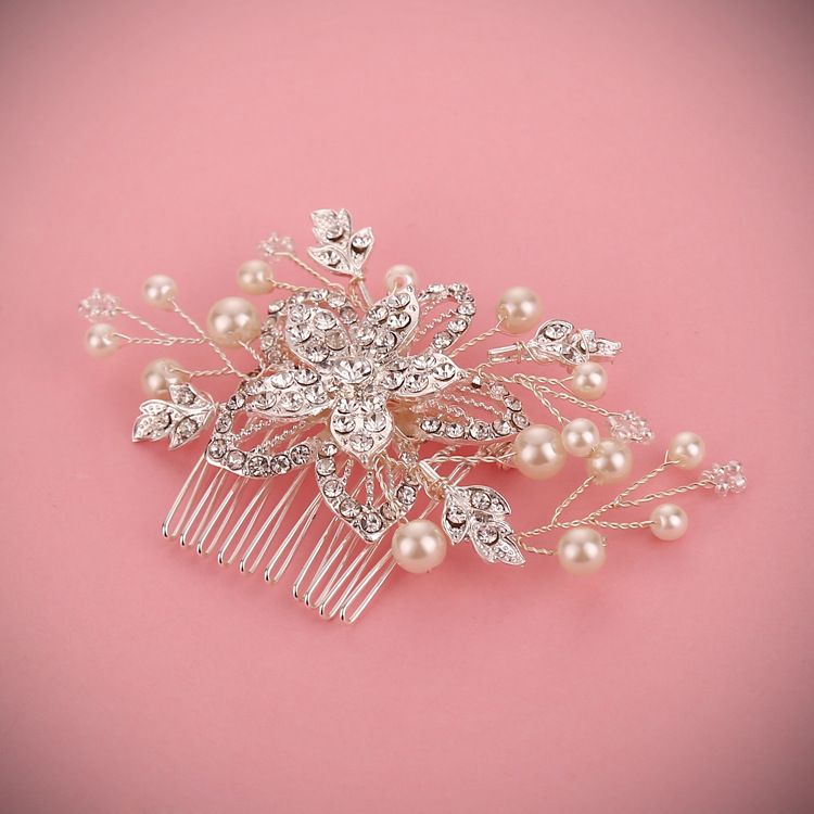 2019 Bridal Hair Accessories High End Handmade Diamond Flower Hair Comb