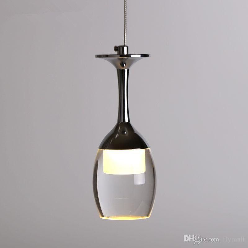 Indoor Lighting Acrylic Led Pendant Lamp Bar Dining Room Light Chandeliers 3w Wine Glass Shape Creative Brief Lights