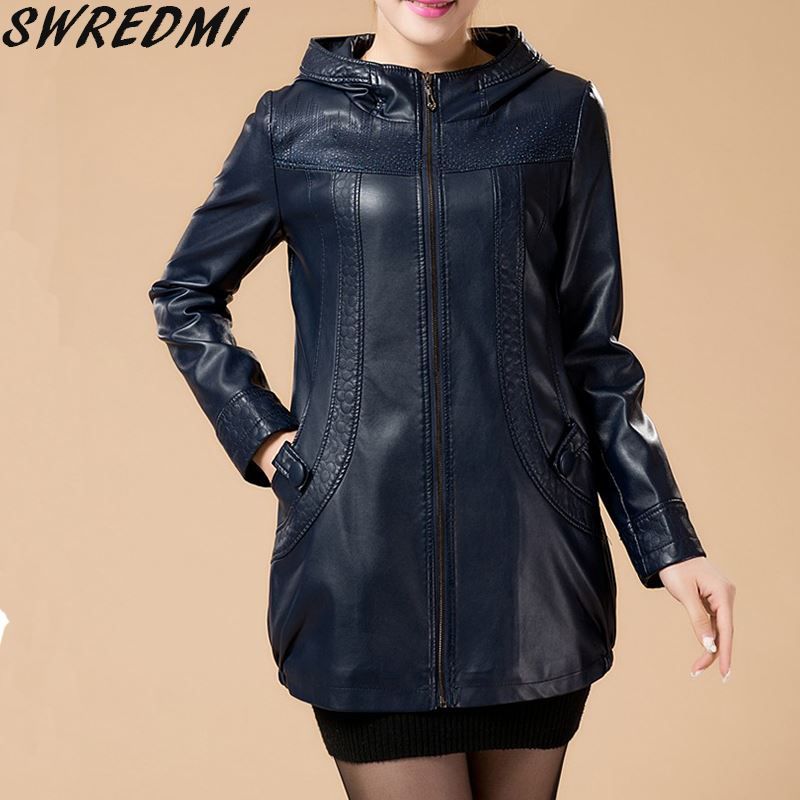 Plus Size L 6xl Women Leather Jacket New Long Plus Size L 6xl Women Leather Jacket New Long Coat Las Clothing 2018 Autumn Winter Jackets And Coats Blue By Colin Scot