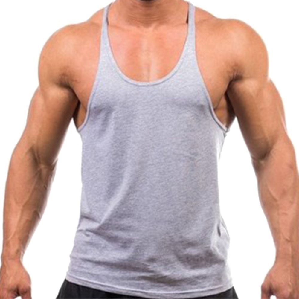 2019 Men Tank Top Solid Mens Muscle Sleeveless T Shirts Stringers Tee ...