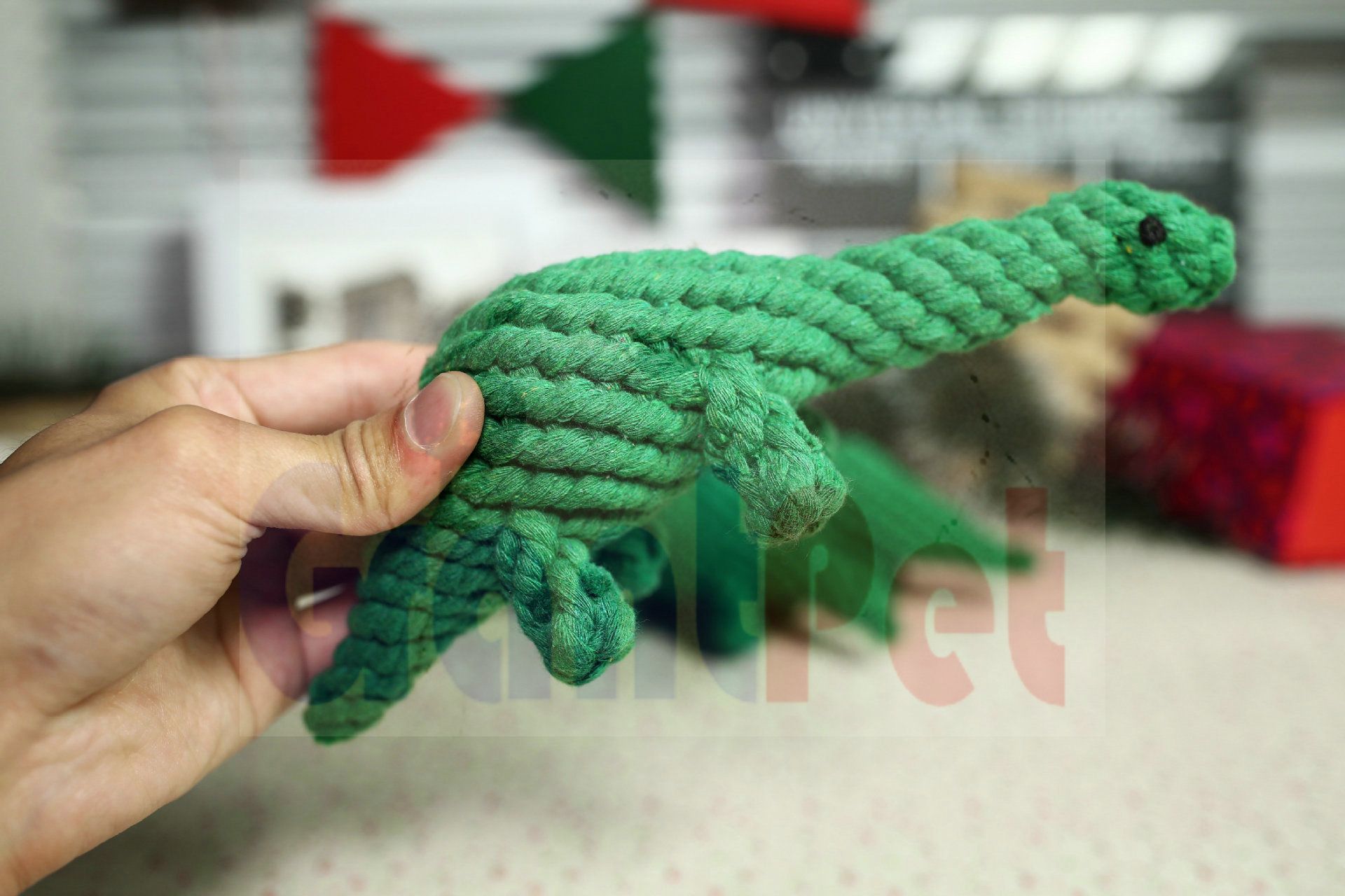 dinosaur with knot on head