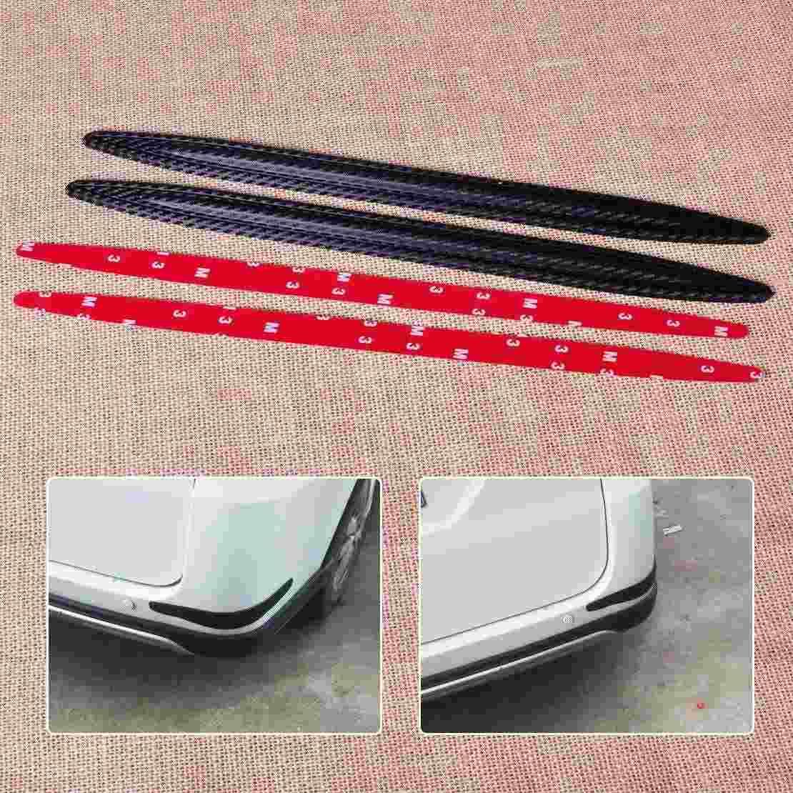 2X Rubber Carbon Fiber Car Bumper Protector Corner Guard Front Rear Anti-Scratch