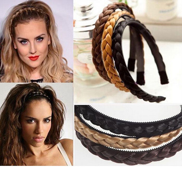 New Hair Extensions Braid Hairpiece Headband Wavy ...