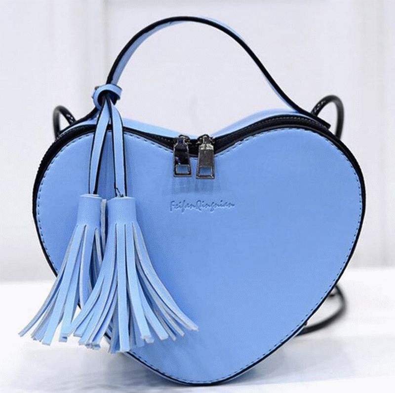 Designer Handbags For Women Heart Shaped Tassel Cross Body Messenger Bag Personality Luxury ...