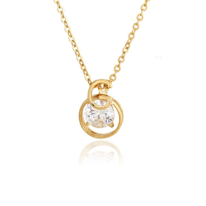 Whole New Simple Fashion 18k Yellow Gold White Plated Aaa Whole New Simple Fashion 18k Yellow Gold White Plated Aaa Cz Letter G Pendant Necklace For Girls Women Nice Gift Nl 337 Heart Shaped