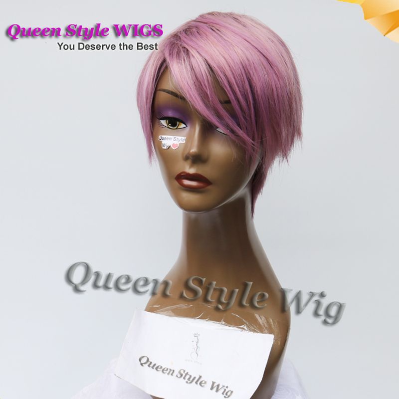 Short Pixie Cut Free Part Hair Wig Man Anime Wig Dark Root Ombre
