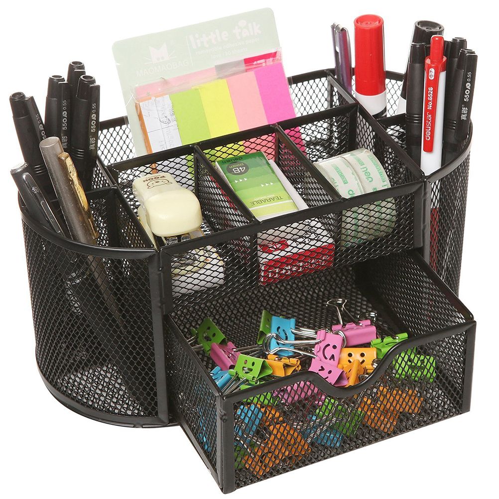 2017 New Desk Tidy Mesh Set Office Tidy Organiser Desk Caddy Tray Multi