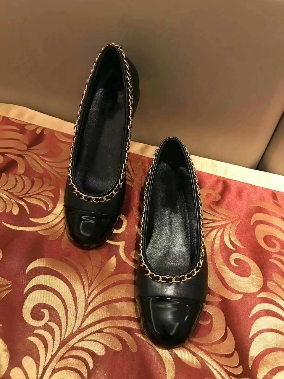 Gold Chains Womens Loafers Slip On Genuine Leather Mixcolor Ladies Casual Shoes Female 