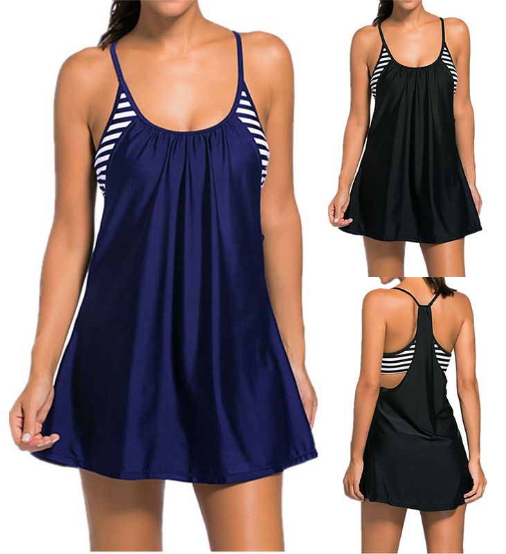 2019 plus size leaf slit layered one piece swimwear